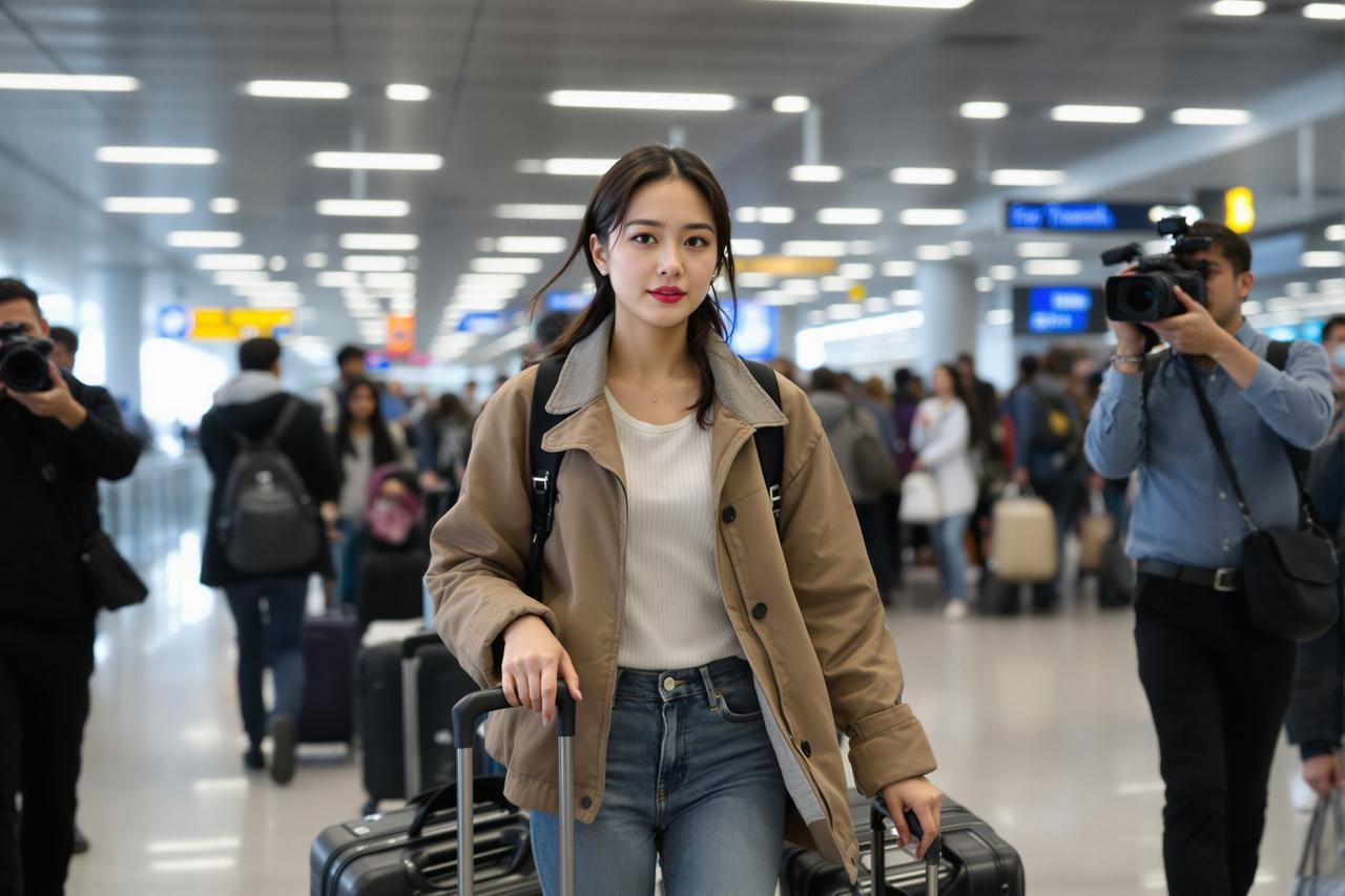 某女星现身机场，全程黑脸未回应离婚传闻